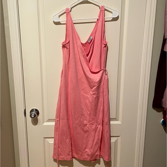 AYR The Yowza Dress XS Agua Fresca Pink Wrap Dress 100% Pima Cotton NWT - Picture 4 of 7